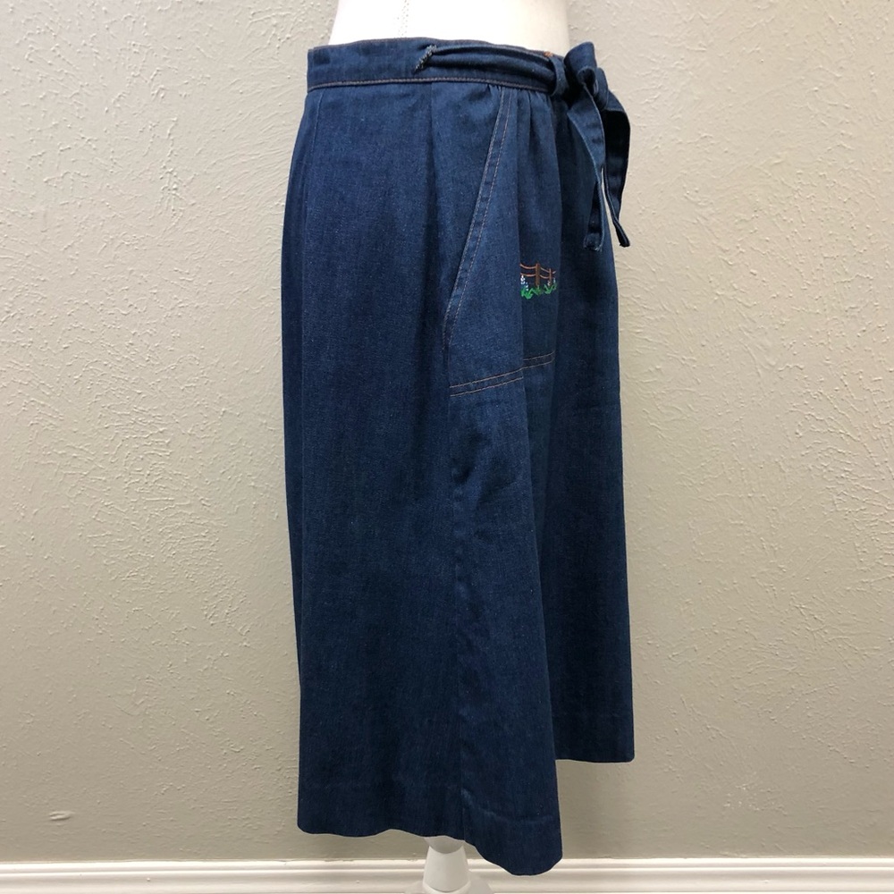 EUC Vintage Hamilton of Texas western style painted denim wrap skirt - Small - Picture 5 of 9
